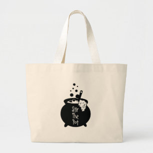 Stir The Pot (Witch Pot) Large Tote Bag