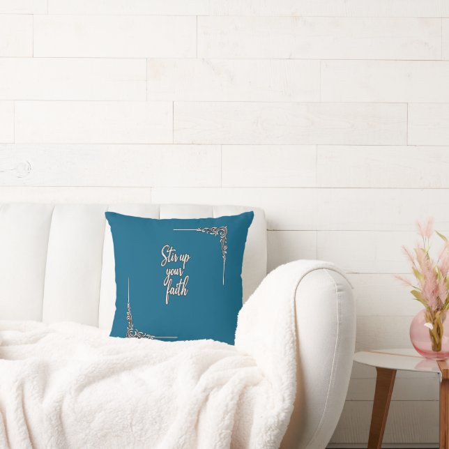 Stir Up Your Faith – Christian Typography Cushion (Couch)