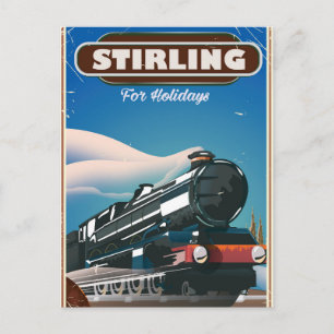 Stirling Scotland vintage train poster. Postcard