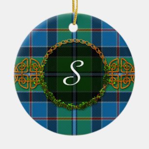 Stirling Tartan And Monogram Ceramic Ornament
