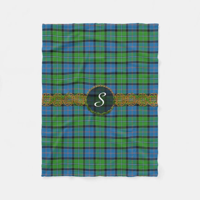 Stirling Tartan And Monogram Fleece Blanket (Front)