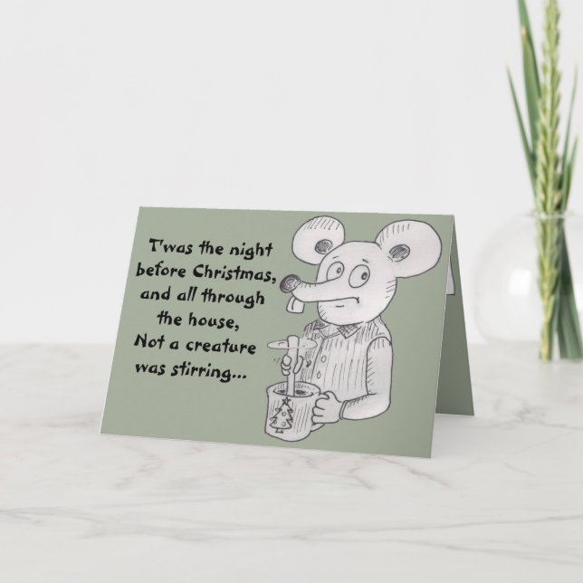 Stirring Mouse Christmas Card (Front)