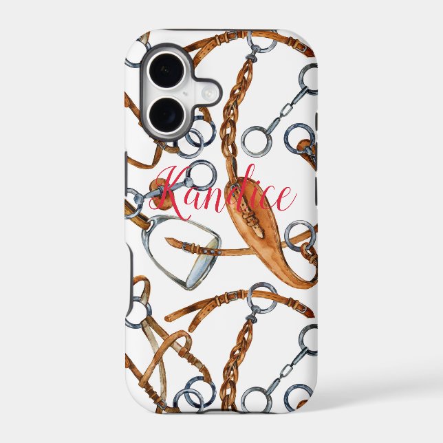 Stirrup Horse Print Pattern Phone Case (Back)