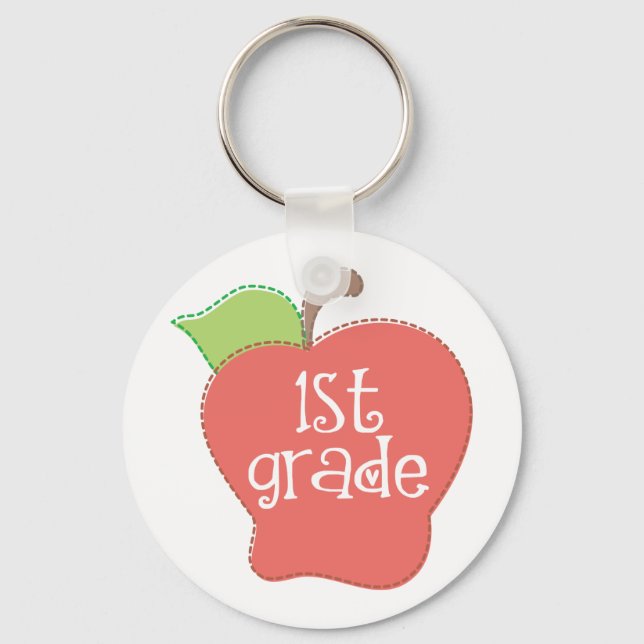 Stitch Apple 1st grade Key Ring (Front)