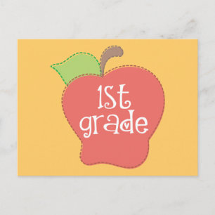 Stitch Apple 1st grade Postcard