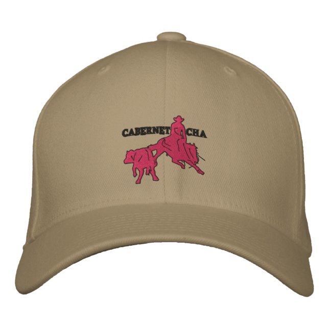 Stitch Cabernet CHA Kaki Casquette Rose Embroidered Hat (Front)