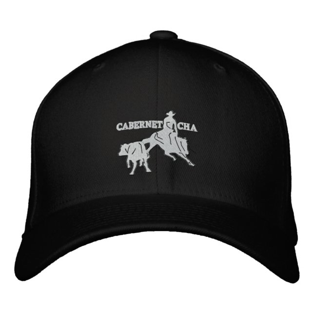 Stitch Cabernet CHA Noir Casquette Blanc Embroidered Hat (Front)