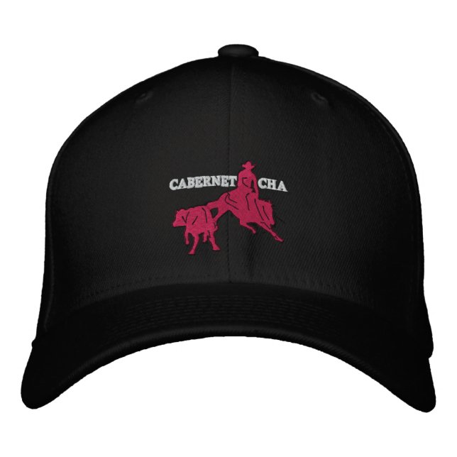 Stitch Cabernet CHA Noir Casquette Rose Embroidered Hat (Front)