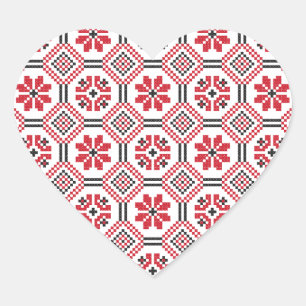 Stitch pattern heart sticker