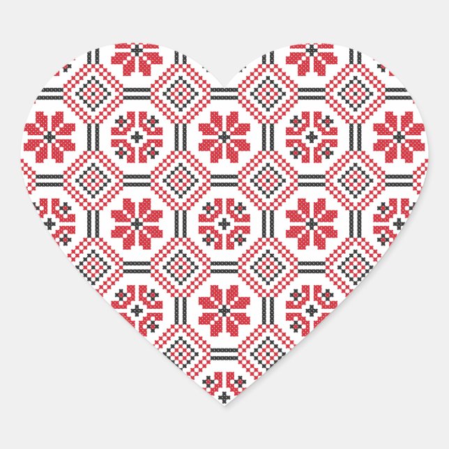 Stitch pattern heart sticker (Front)