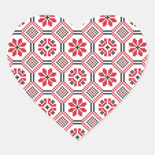 Stitch pattern heart sticker