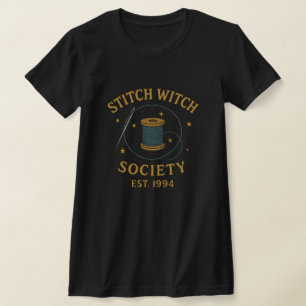 Stitch Witch Society EST 1994 Retro Sewing Art T-Shirt