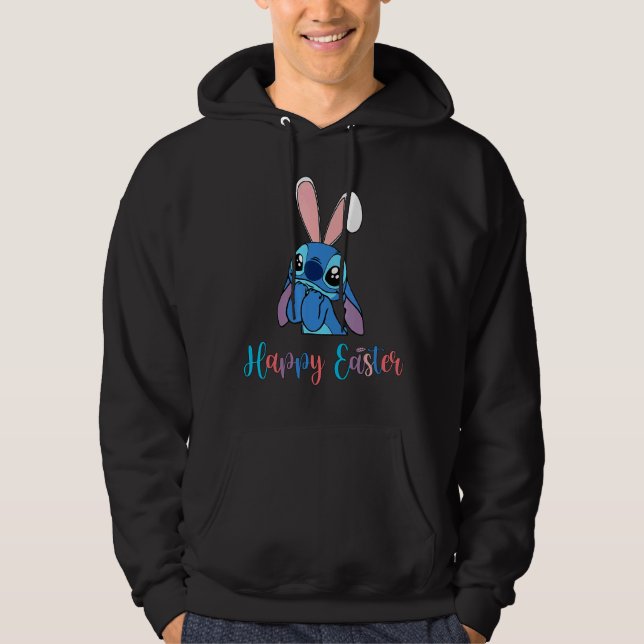 Stitch With Easter Bunny Happy Easter Hoodie (Front)