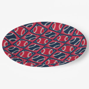 Stitched Baseballs 01-PAPER PARTY PLATES