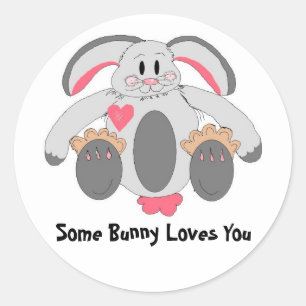 Stitched Bunny Rabbit Classic Round Sticker