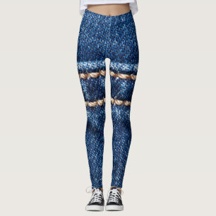 Stitched denim: closeup jeans texture. leggings