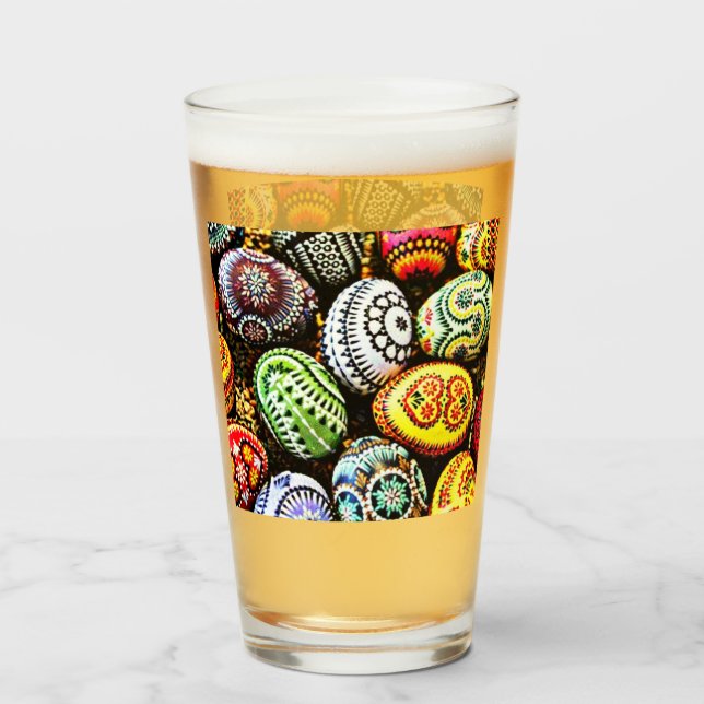 Stitched Easter Eggs Glass (Back Filled)