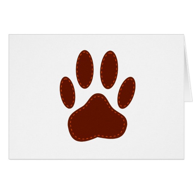 Stitched Felt Dog Paw Print (Front Horizontal)
