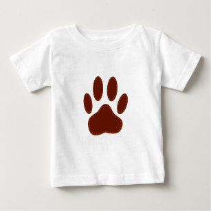 Stitched Felt Dog Paw Print Baby T-Shirt
