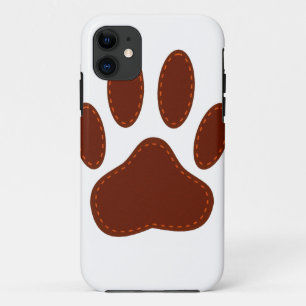 Stitched Felt Dog Paw Print iPhone 11 Case