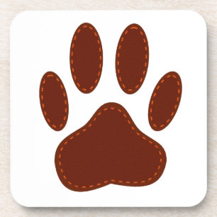 Stitched Felt Dog Paw Print Coaster