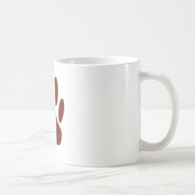 Stitched Felt Dog Paw Print Coffee Mug (Right)