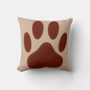 Stitched Felt Dog Paw Print Cushion