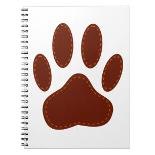 Stitched Felt Dog Paw Print Notebook