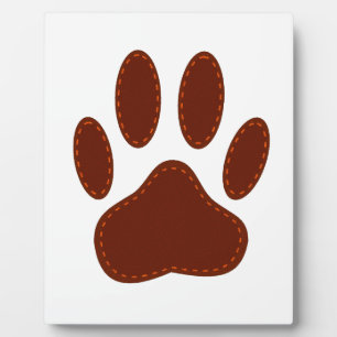Stitched Felt Dog Paw Print Plaque