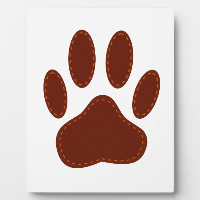 Stitched Felt Dog Paw Print Plaque (Front)