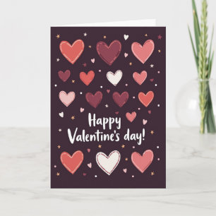 Stitched Hearts Valentine Love Card