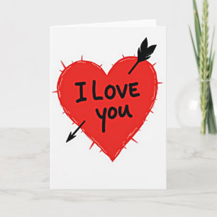 Stitched I Love You Heart Card
