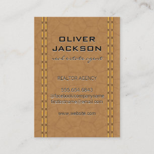 Stitched Leather Business Card