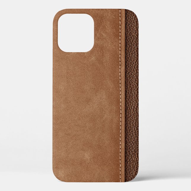 Stitched leather: grey, black background. Case-Mate iPhone case (Back)