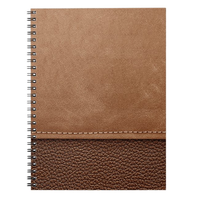 Stitched leather: grey, black background. notebook (Front)