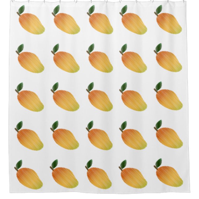 Stitched mango design shower curtain (Front)
