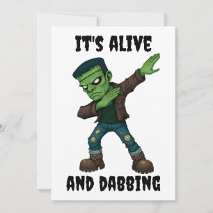 Stitched Monster is alive and dabs for Halloween Invitation