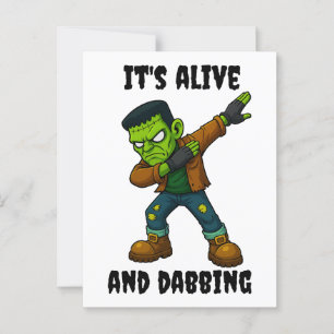 Stitched Monster is alive and dabs for Halloween Postcard