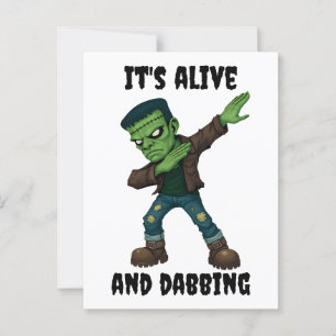 Stitched Monster is alive and dabs for Halloween Postcard