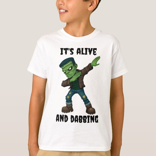 Stitched Monster is alive and dabs for Halloween T-Shirt (Front)