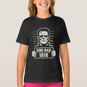 Stitched Monster Mugshot – Fire Bad 1818  T-Shirt