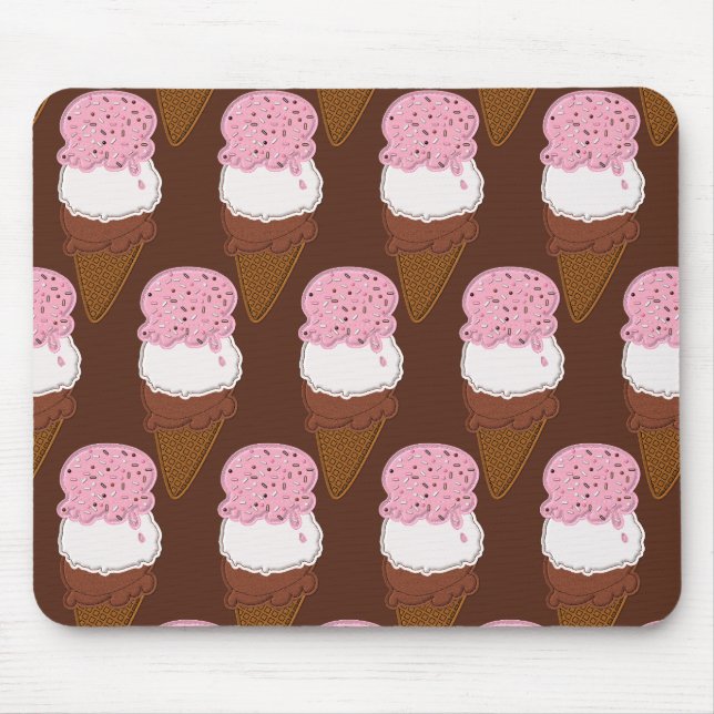 Stitched-Neapolitan-Ice-Cream-Cones-2-MOUSEPAD Mouse Pad (Front)