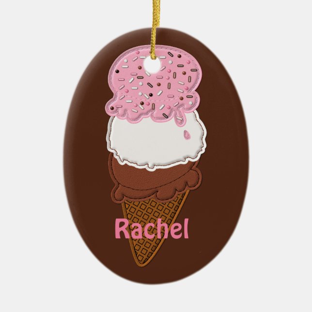 Stitched-Neapolitan-Ice-Cream-Cones-2-Ov ORNAMENT (Front)
