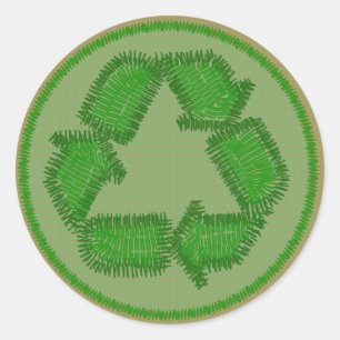 Stitched Recycle Patch Sticker