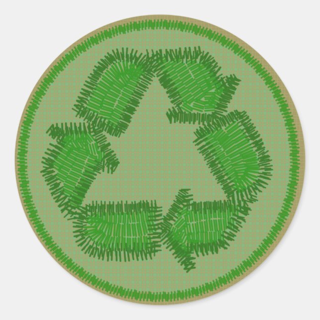 Stitched Recycle Patch Sticker (Front)