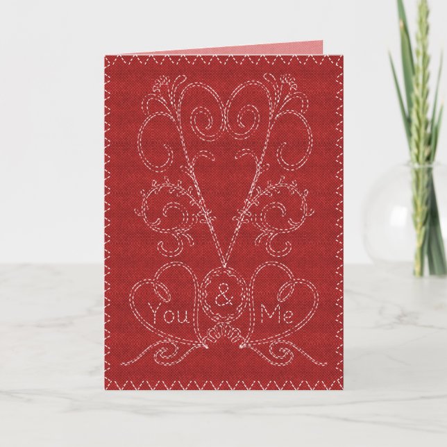 Stitched Valentine Holiday Card (Front)