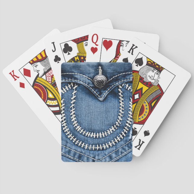 Stitches on Jeans Pocket Playing Cards (Back)