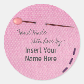 Stitching Hand-Made Custom Round Label Sticker
