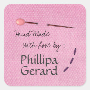 Stitching Hand-Made with Love Sewn Label Sticker