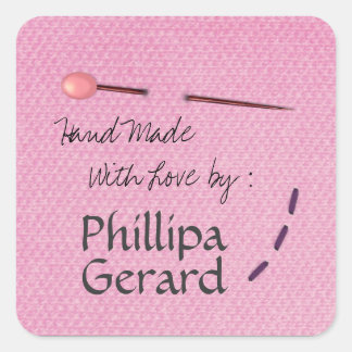 Stitching Hand-Made with Love Sewn Label Sticker
